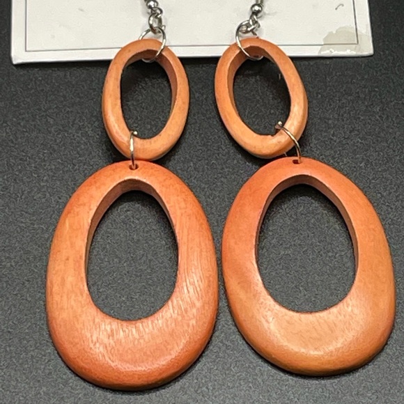Jewelry - New Earrings Bayong wood  Unique design dangle earrings. Lightweight material